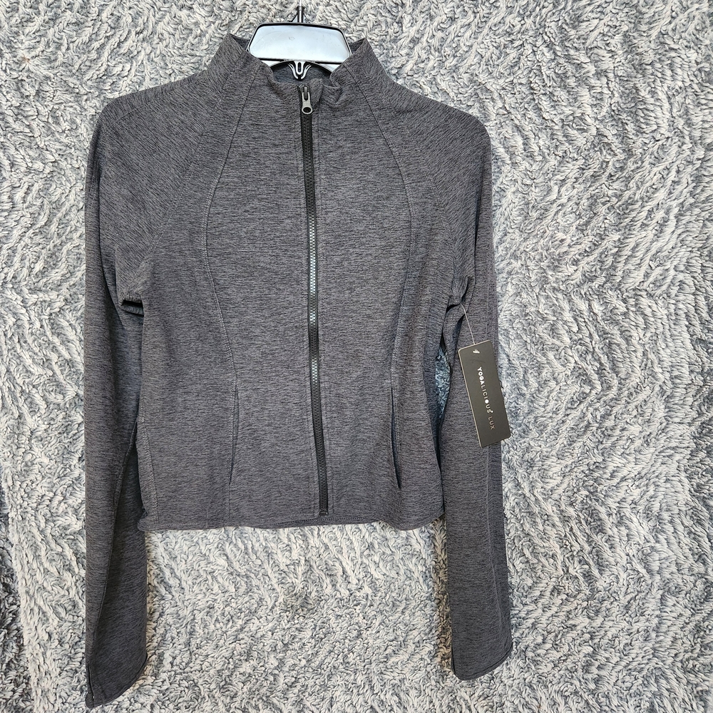 Yogalicious Full Zip Performance Athleisure Jacket Charcoal Grey Medium